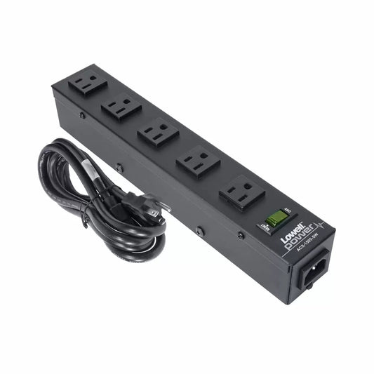 Lowell ACS-1505-SW 12" Rack Power Strip With Switch | 5 Outlets