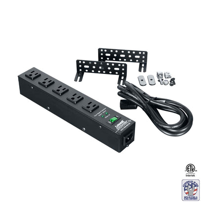 Lowell ACS-1505-SW-SD 12" Power Strip With Surge Suppression