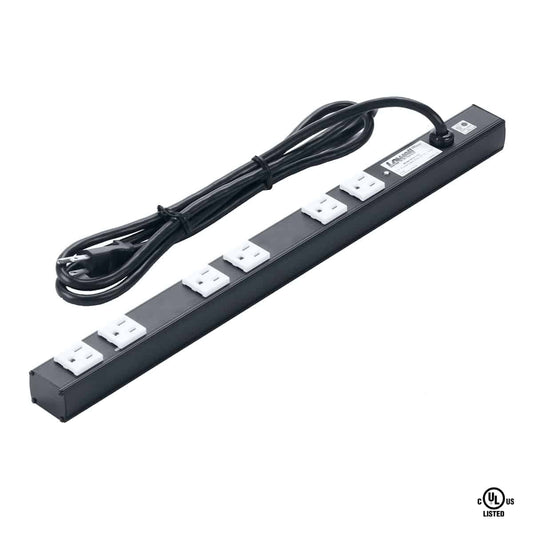 Lowell ACS-1506 20" Rackmount Power Strip With Surge Suppression