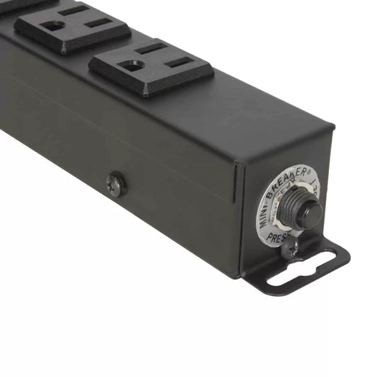 Lowell ACS-1506-WW 12" Power Strip With 6 Wide-Spaced Outlets