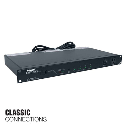 Lowell Rackmount Power Distribution Unit 1U AC Power Strip | 9 Outlets | 15A | 4-Step Sequencer, Remote Control