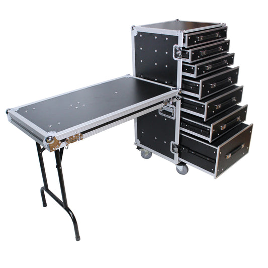 ProX XS-7DTW 7-Drawer ATA Workstation Flight Case With Casters