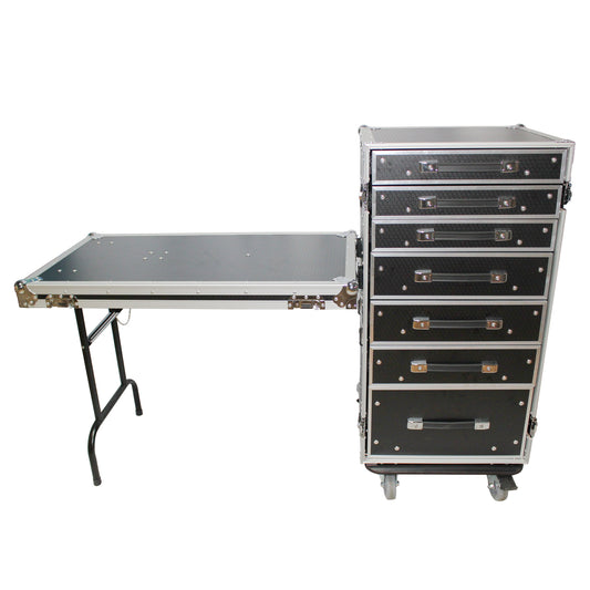 ProX XS-7DTW 7-Drawer ATA Workstation Flight Case With Casters