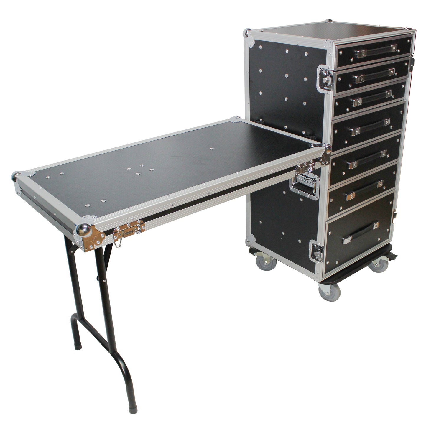 ProX XS-7DTW 7-Drawer ATA Workstation Flight Case With Casters