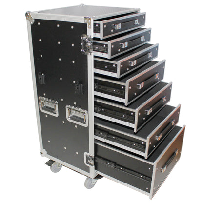 ProX XS-7DTW 7-Drawer ATA Workstation Flight Case With Casters