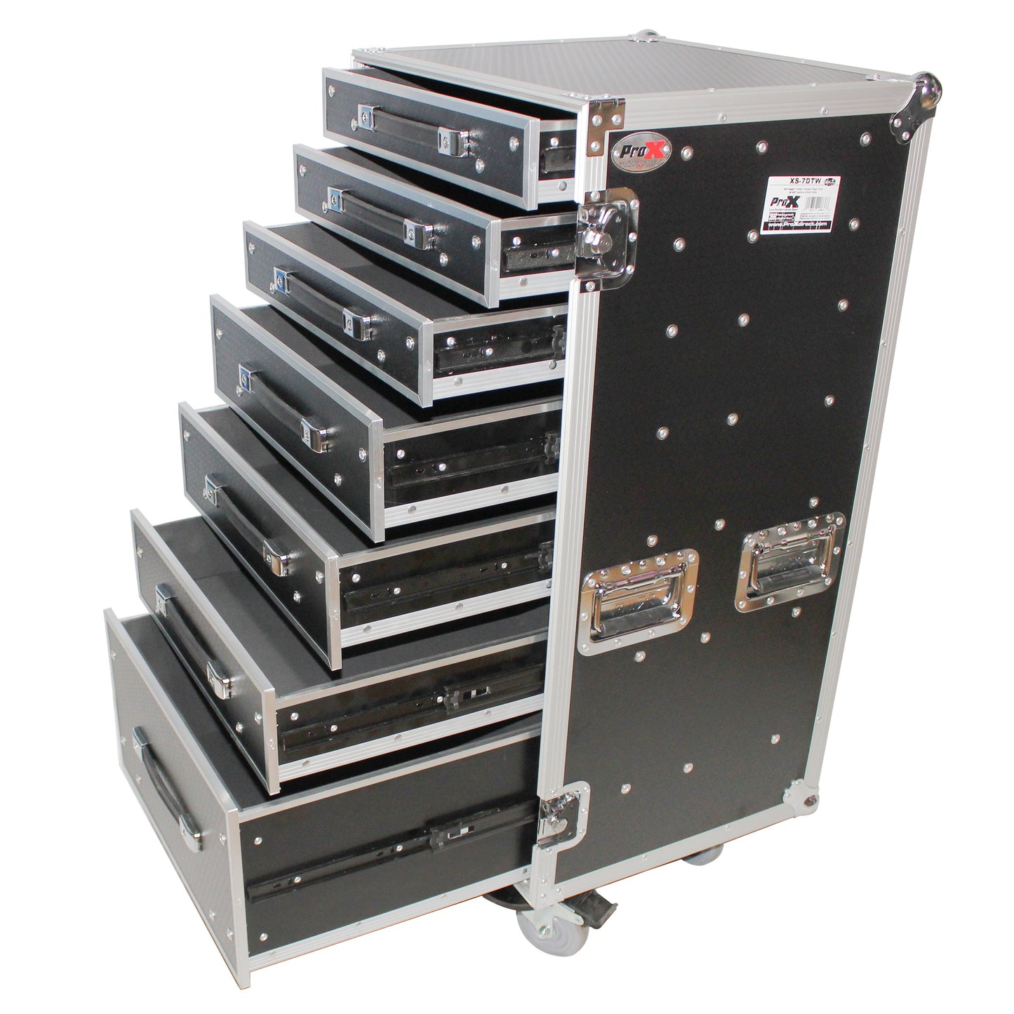 ProX XS-7DTW 7-Drawer ATA Workstation Flight Case With Casters