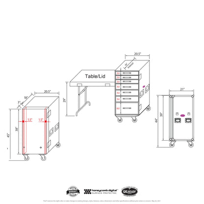 ProX XS-7DTW 7-Drawer ATA Workstation Flight Case With Casters