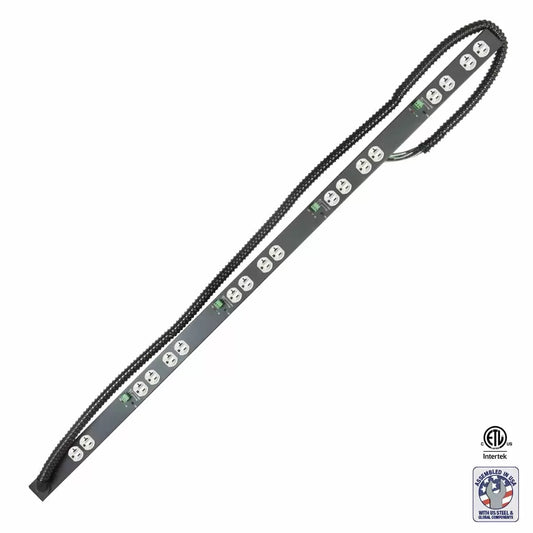 Lowell ACS-2018-5C-RPC-HW 60" Power Strip 18-Outlet 5-Circuit Remote
