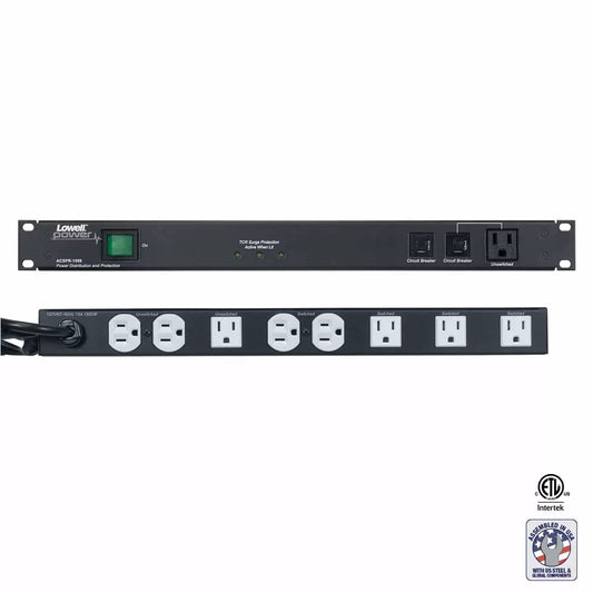 Lowell ACSPR-1509 9-Outlet Rack PDU With Advanced Surge Suppression