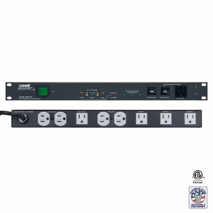 Lowell ACSPR-1509-VTE 9-Outlet Rack PDU With Surge And Voltage Protection