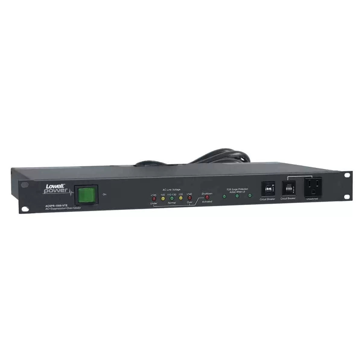 Lowell ACSPR-1509-VTE 9-Outlet Rack PDU With Surge And Voltage Protection