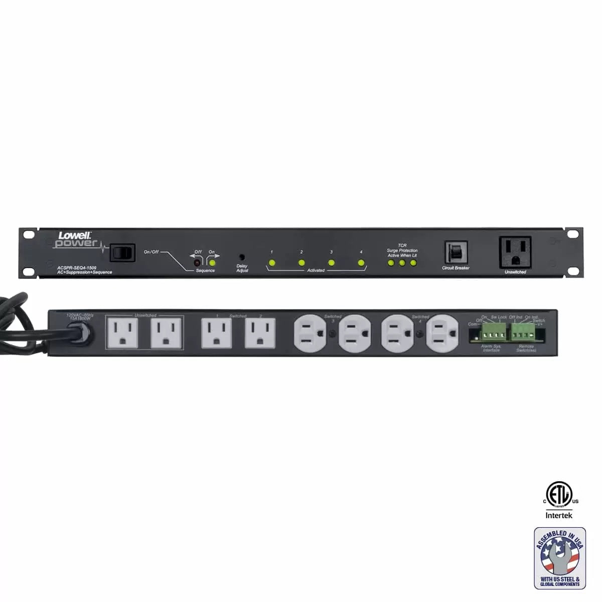 Lowell ACSPR-SEQ4-1509 Rack PDU With Sequencer and Surge Suppression