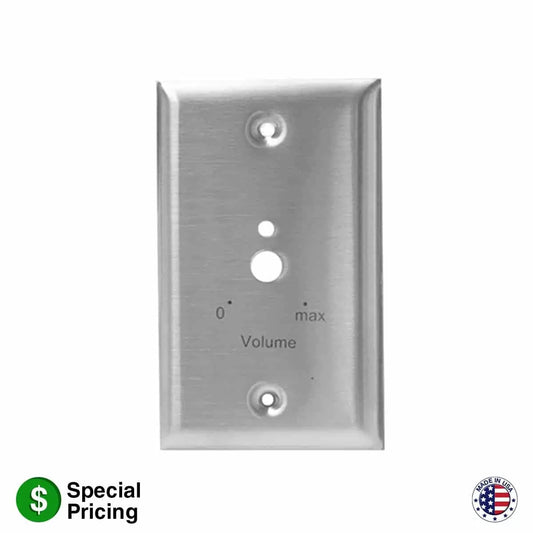 Lowell Wall Plate Punched for Attenuator Stainless Steel | 1 Gang
