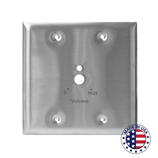 Lowell Wall Plate Punched for Attenuator Stainless Steel | 2 Gang