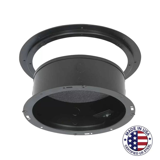 Lowell Steel Enclosure with Plastic Trim Ring for 8" Speaker, Blind Mount | 4"D