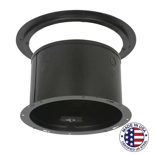 Lowell Steel Enclosure with Plastic Trim Ring for 8" Speaker, Blind Mount | 6.69"D