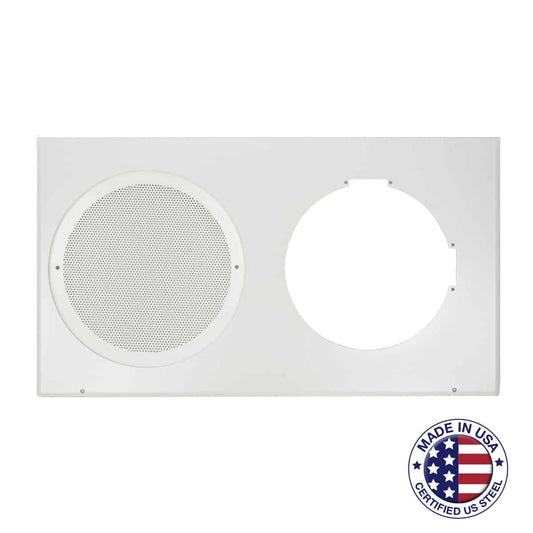 Lowell Clock-Speaker Center Grille with Frame for Wall Install | Round Bezel | Surface Mount