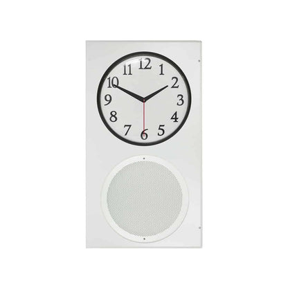 Lowell Clock-Speaker Center Grille with Frame for Wall Install | Round Bezel | Surface Mount