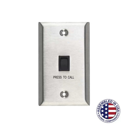 Lowell CS10 Call Switch With Standard Stainless Wall Plate