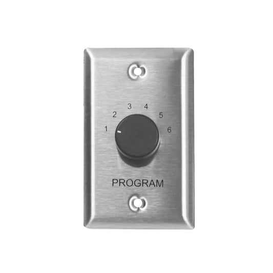 Lowell CS6 Program Selector Switch 6-Source Rotary Wall Switch | Standard | Stainless Steel
