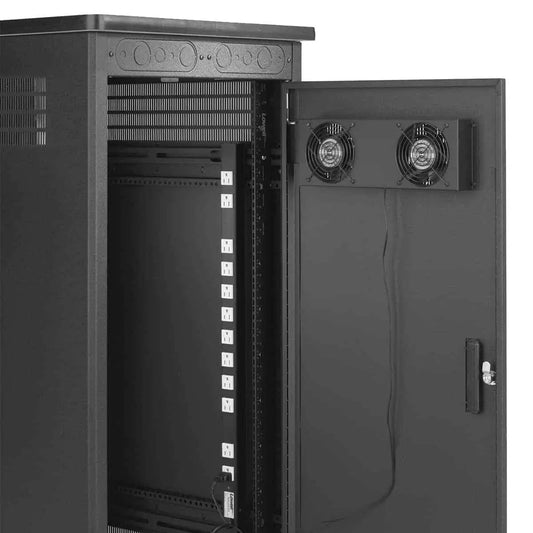 Lowell Rack Panels with 2 Whisper Fans And Rear Door Mount For Lowell Racks | Standard Cord