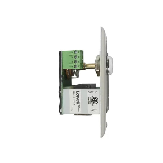 Lowell KL100 100W Mono Volume Control with Key Switch | Stainless Steel & Black | No Bypass