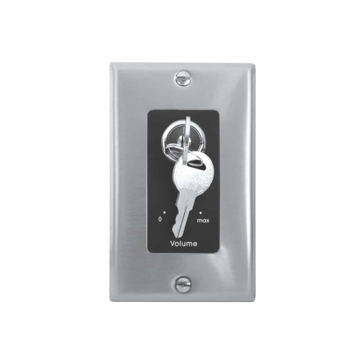 Lowell KL100 100W Mono Volume Control with Key Switch | Stainless Steel & Black | With Bypass