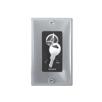 Lowell KL100 100W Mono Volume Control with Key Switch | Stainless Steel & Black | With Bypass