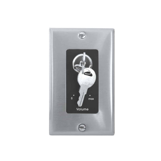 Lowell KL100 100W Mono Volume Control with Key Switch | Stainless Steel & Black | With Bypass