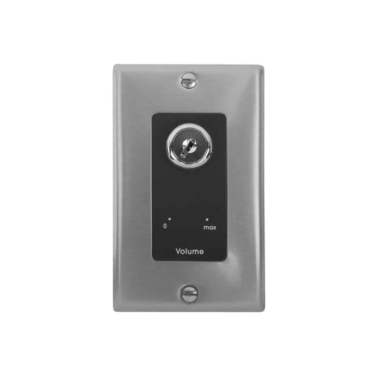 Lowell KL100 100W Mono Volume Control with Key Switch | Stainless Steel & Black | With Bypass