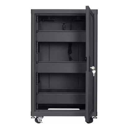 Lowell LCDR Series Designer AV Rack Tempered Glass Door | 18U