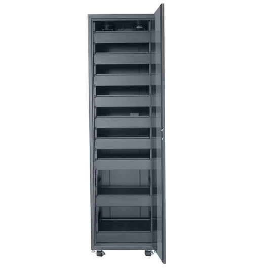 Lowell LCDR Series Designer AV Rack Tempered Glass Door | 42U