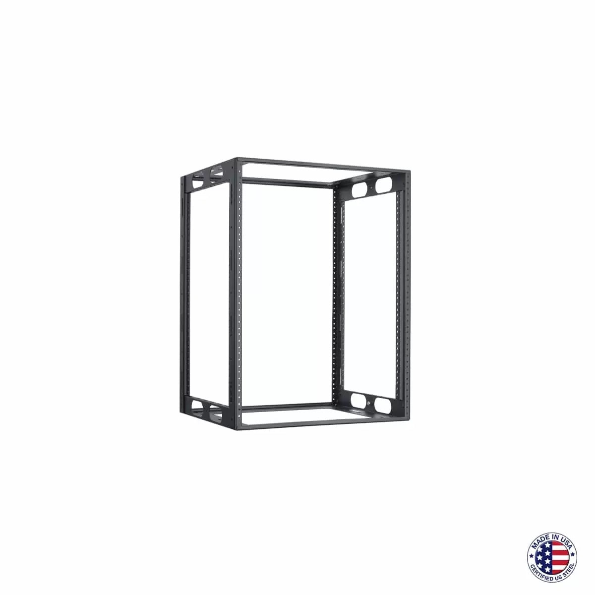 Lowell LCR Welded AV Rack For Credenzas USA Steel Open Frame | 16"D | 14U