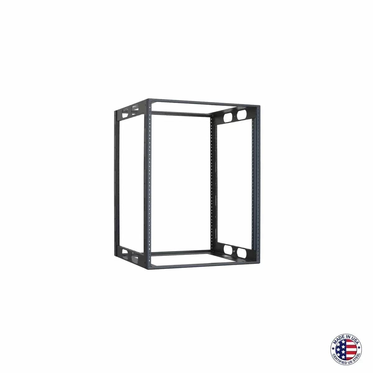 Lowell LCR Welded AV Rack For Credenzas USA Steel Open Frame | 18"D | 14U