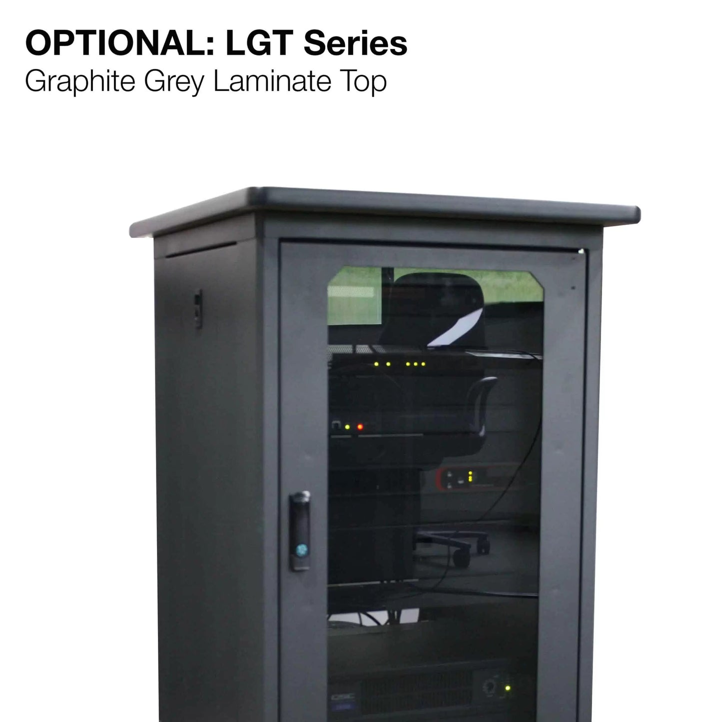 Lowell LDR Designer AV Rack With Tempered Glass Door | 24" | 18U