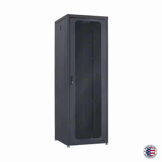 Lowell LDR Designer AV Rack With Tempered Glass Door | 35U