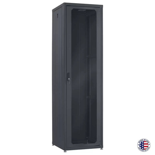 Lowell LDR Designer AV Rack With Tempered Glass Door | 42U