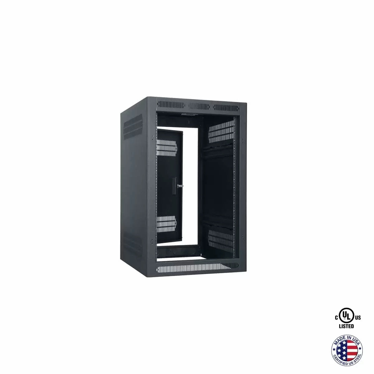 Lowell LER Series Enclosed AV Rack Welded Steel 19" Install Rack | 27"D | 18U | With Rear Door