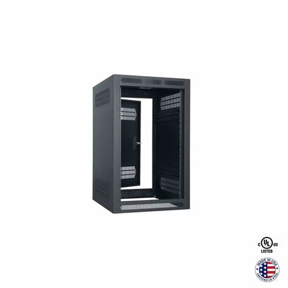 Lowell LER Series Enclosed AV Rack Welded Steel 19" Install Rack | 27"D | 18U | Without Rear Door