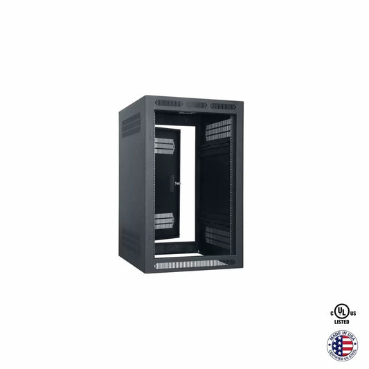 Lowell LER Series Enclosed AV Rack Welded Steel 19" Install Rack | 27"D | 18U | Without Rear Door
