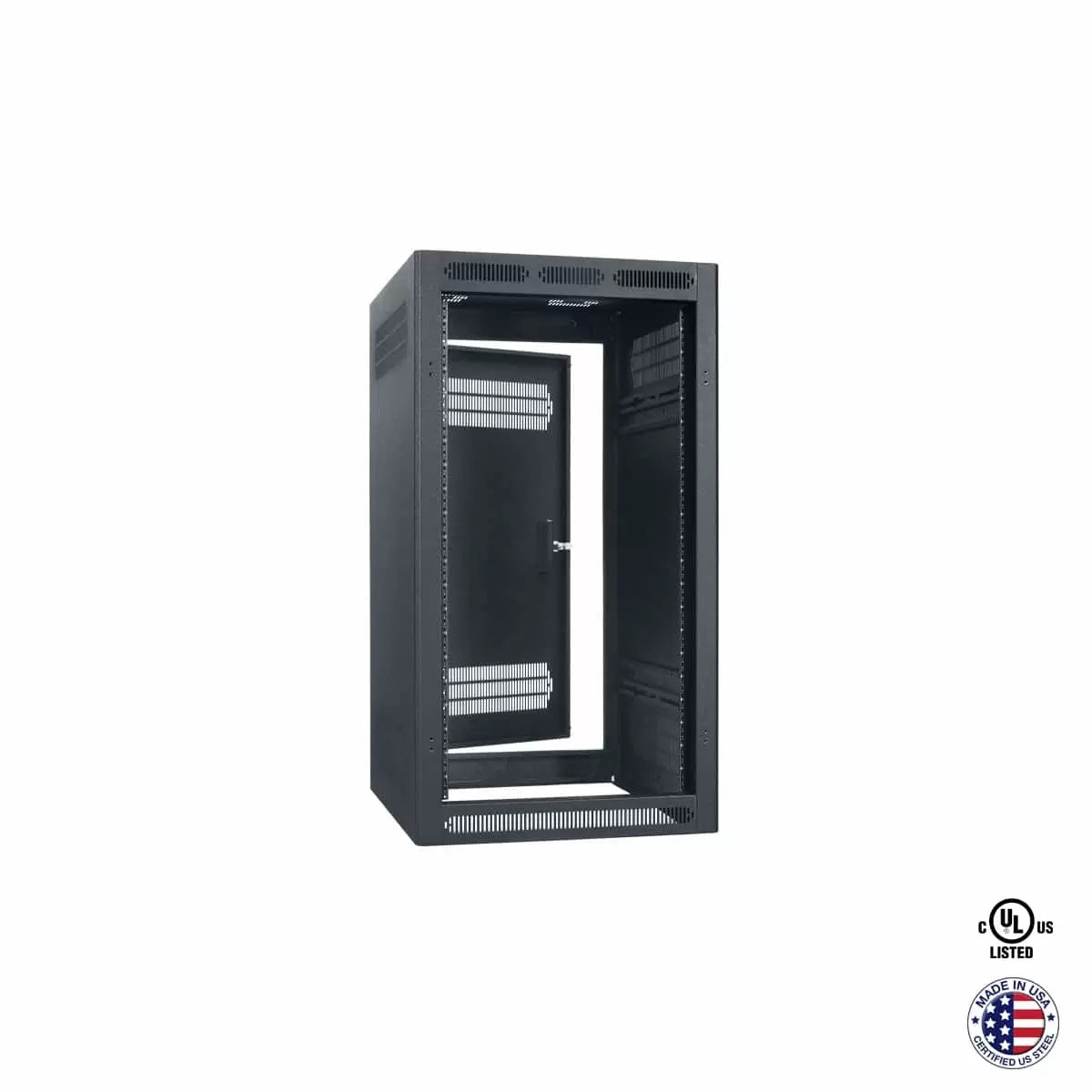 Lowell LER Series Enclosed AV Rack Welded Steel 19" Install Rack | 27"D | 21U | With Rear Door