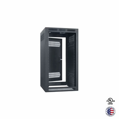 Lowell LER Series Enclosed AV Rack Welded Steel 19" Install Rack | 27"D | 21U | With Rear Door