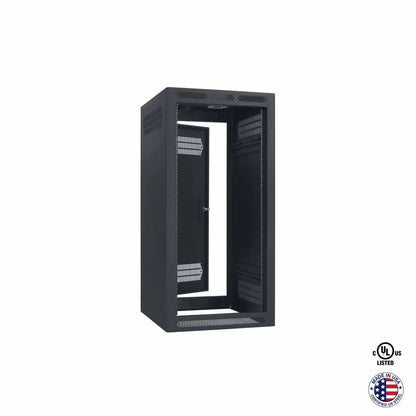 Lowell LER Series Enclosed AV Rack Welded Steel 19" Install Rack | 22"D | 24U | With Rear Door