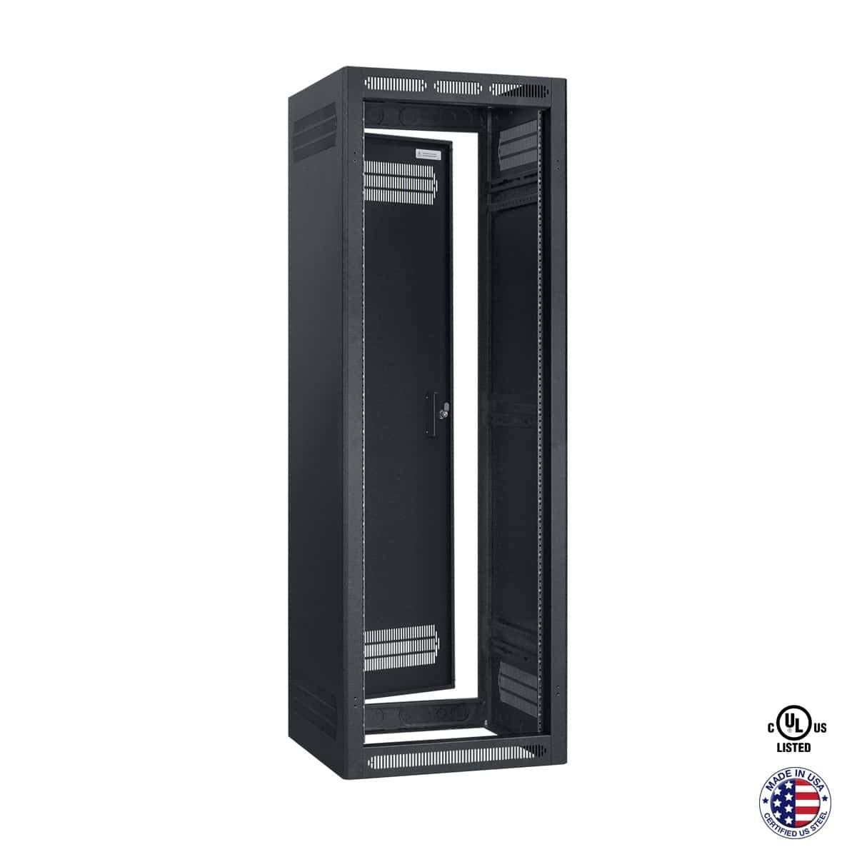 Lowell LER Series Enclosed AV Rack Welded Steel 19" Install Rack | 27"D | 35U | With Rear Door