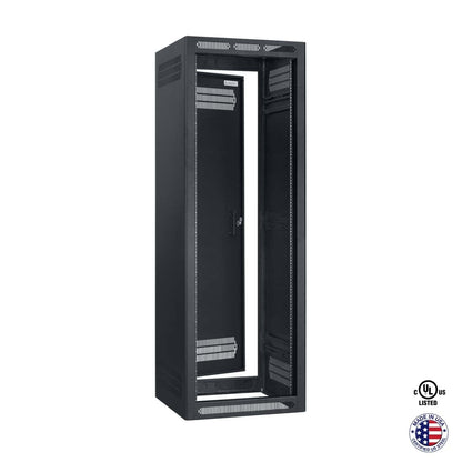 Lowell LER Series Enclosed AV Rack Welded Steel 19" Install Rack | 27"D | 35U | With Rear Door