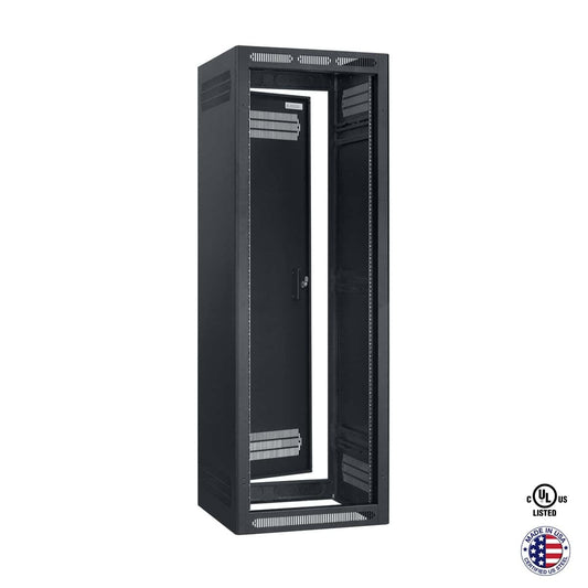 Lowell LER Series Enclosed AV Rack Welded Steel 19" Install Rack | 27"D | 35U | With Rear Door