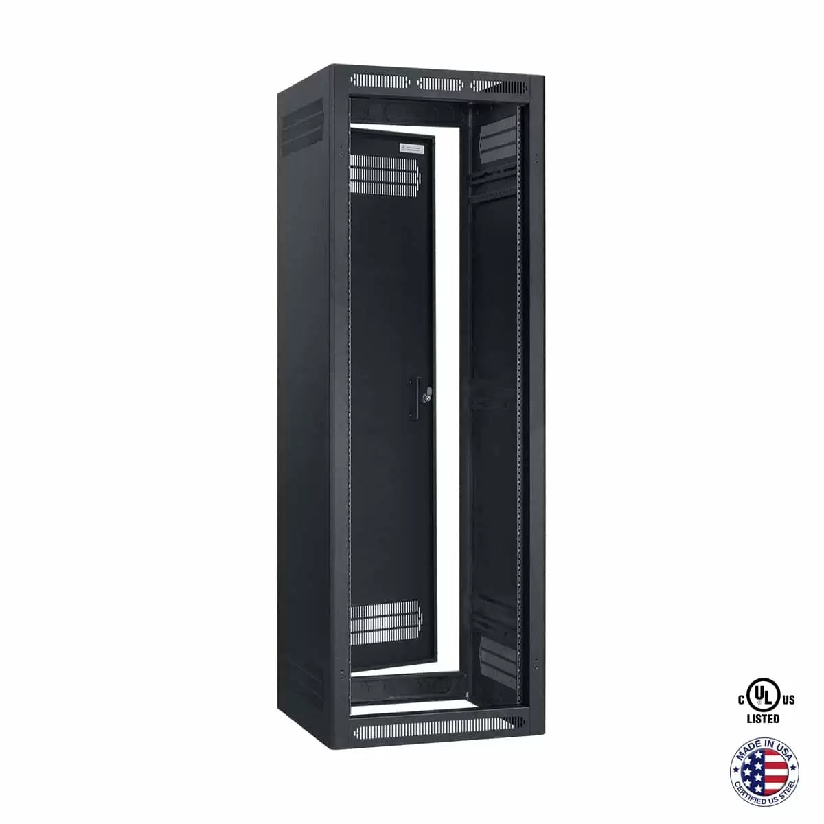 Lowell LER Series Enclosed AV Rack Welded Steel 19" Install Rack | 27"D | 35U | Without Rear Door