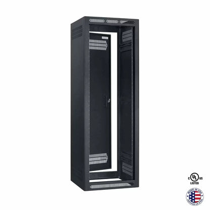 Lowell LER Series Enclosed AV Rack Welded Steel 19" Install Rack | 27"D | 35U | Without Rear Door