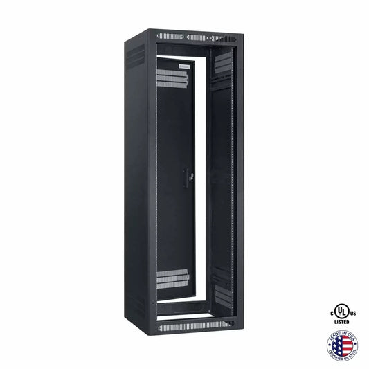 Lowell LER Series Enclosed AV Rack Welded Steel 19" Install Rack | 27"D | 35U | Without Rear Door
