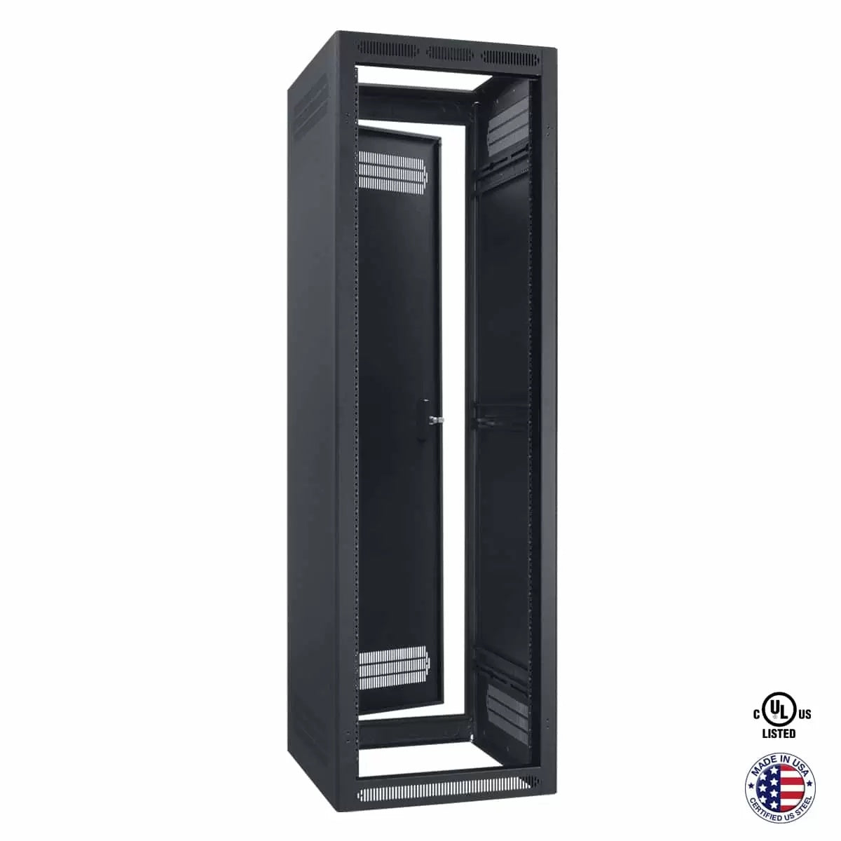 Lowell LER Series Enclosed AV Rack Welded Steel 19" Install Rack | 22"D | 40U | With Rear Door